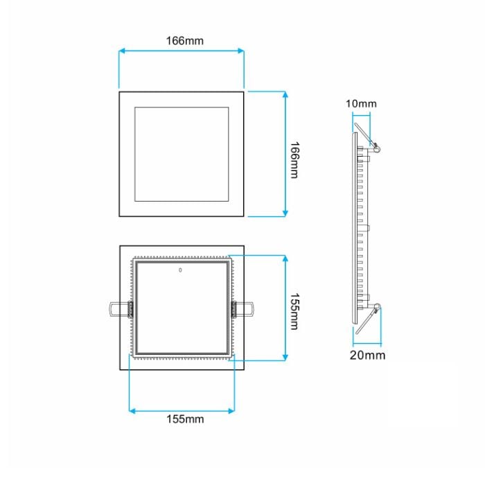 LED ugradna panel lampa 12W dnevno svetlo M12UK/W