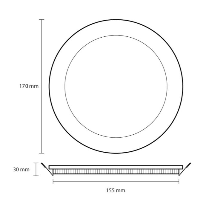 LED ugradna panel lampa 12W hladno bela LUP-O-12/NW