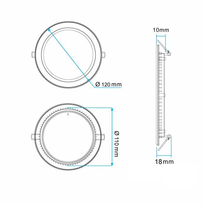 LED ugradna panel lampa 6W toplo bela M6UO/WW