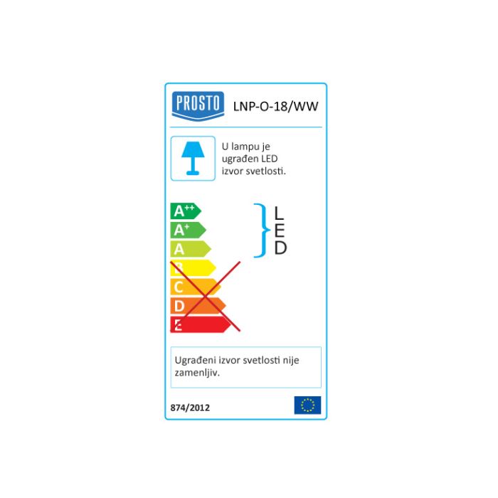 LED nadgradna panel lampa 18W toplo bela LNP-O-18/WW