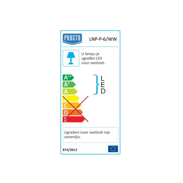 LED nadgradna panel lampa 6W toplo bela LNP-P-6/WW