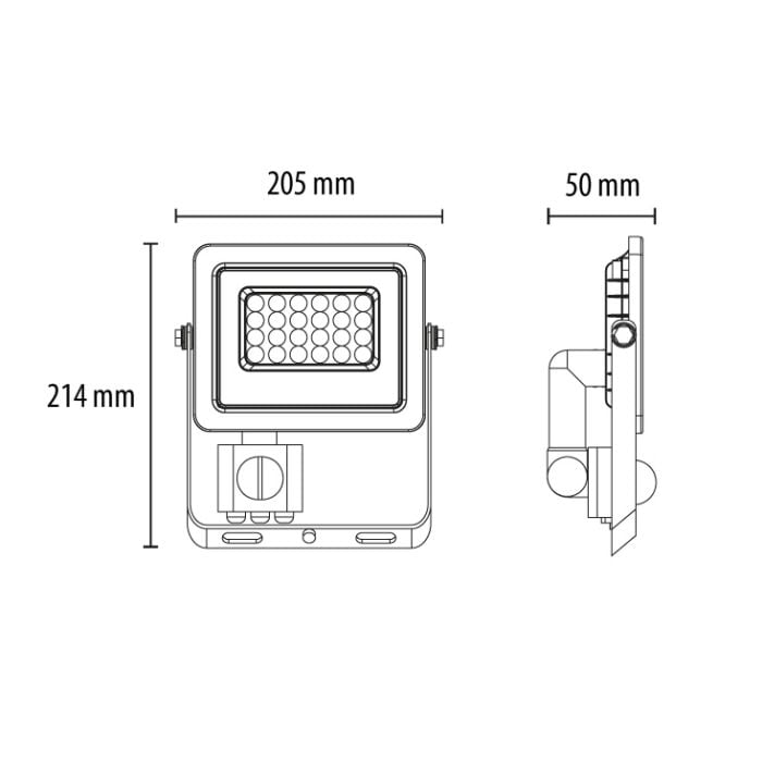 Prosto LED reflektor sa PIR senzorom 50W LRF024SW-50W/BK