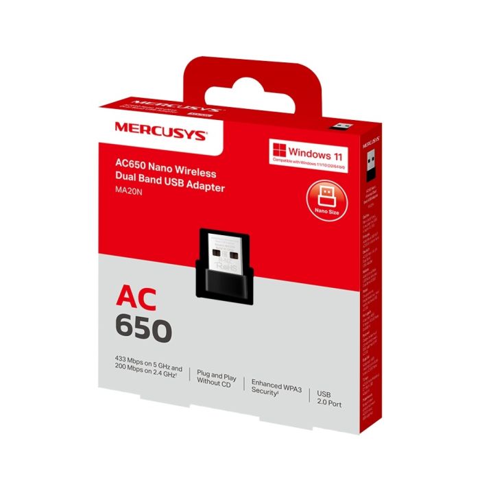 Mercusys MA20N AC650 bežični Dual Band USB adapter