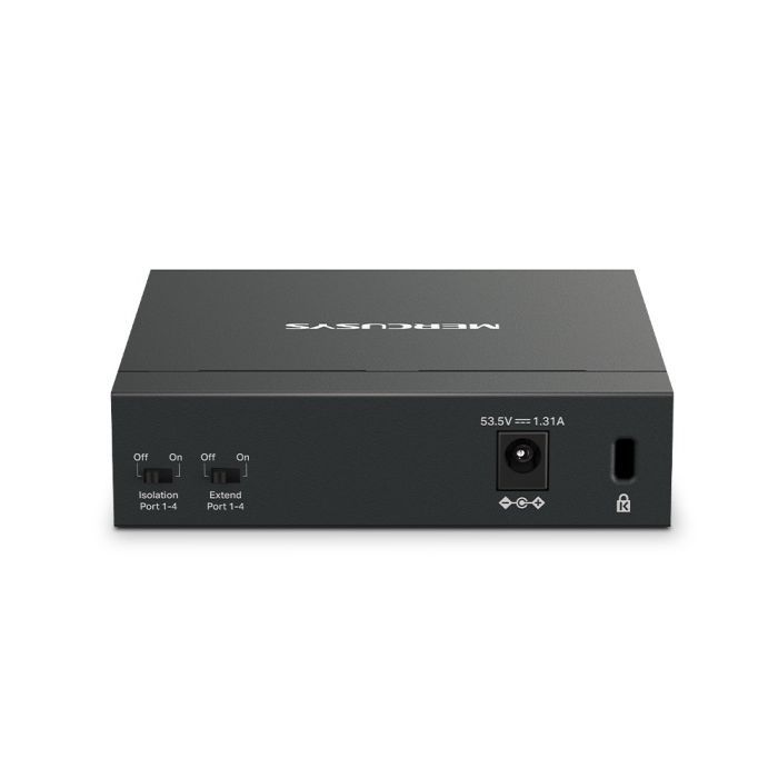 Mercusys MS105GP 5-portni gigabitni desktop switch sa 4-portnim PoE+