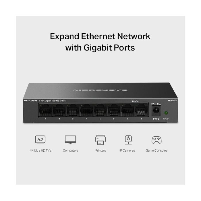 Mercusys MS108GS 8-portni gigabitni desktop switch