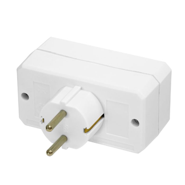Razvodnik sa 1 šuko i 2 euro utičnice NV13/WH-P
