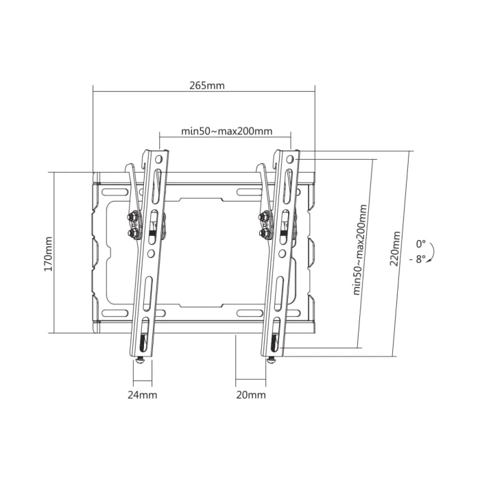 S Box zidni TV nosač PLB 3422 T-2