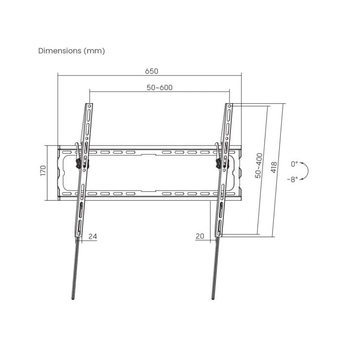 S Box zidni TV nosač PLB 3446 T-2