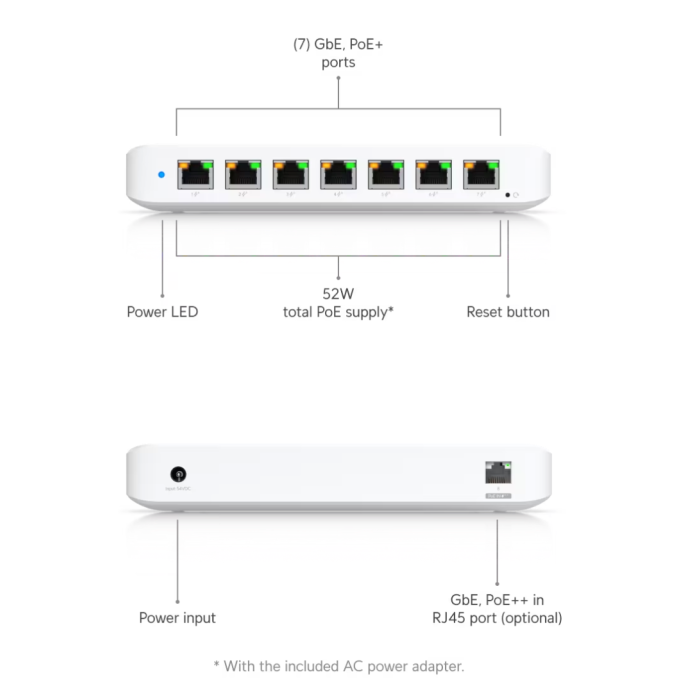 Ubiquiti LAN USW Ultra 60W 8-portni PoE switch