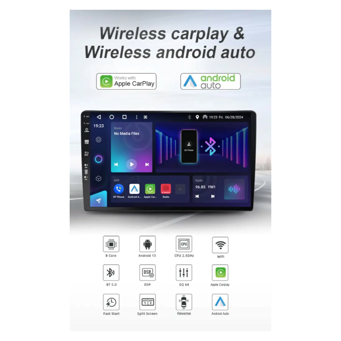 Kettz multimedija KT2101 10.1" slim DIN 4 + 64GB DSP 5.1 Car Play