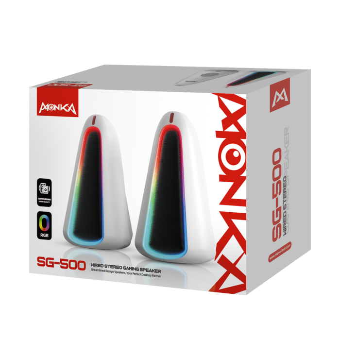 Monka SG500 RGB gaming zvučnici (beli)