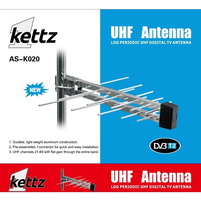 Kettz AS-K020 Antena TV/FM/T2 - RF konektor