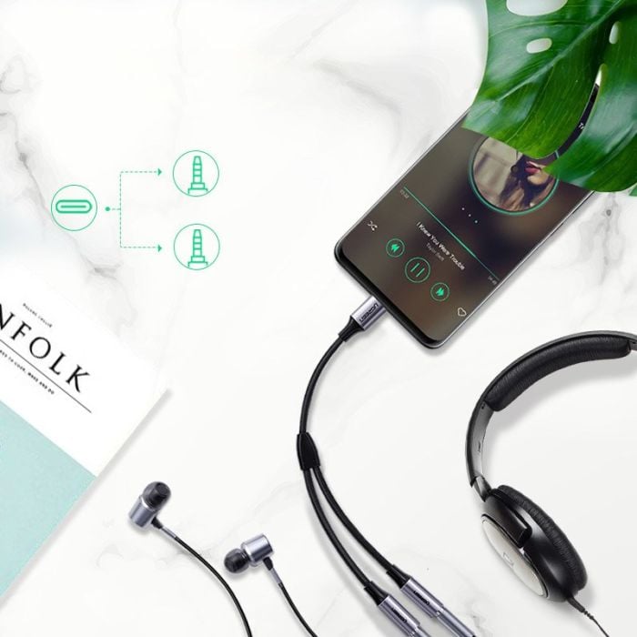 Ugreen kabl adapter USB-C m - 2x 3.5mm f