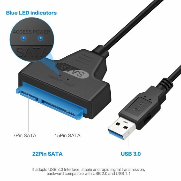 Kettz napojni kabl USB 3.0 na SATA 22 pin NKU-K122