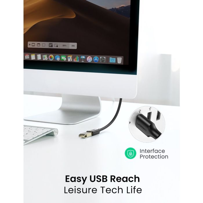 Ugreen US129 USB kabl M/F 3.0 0.5m crni