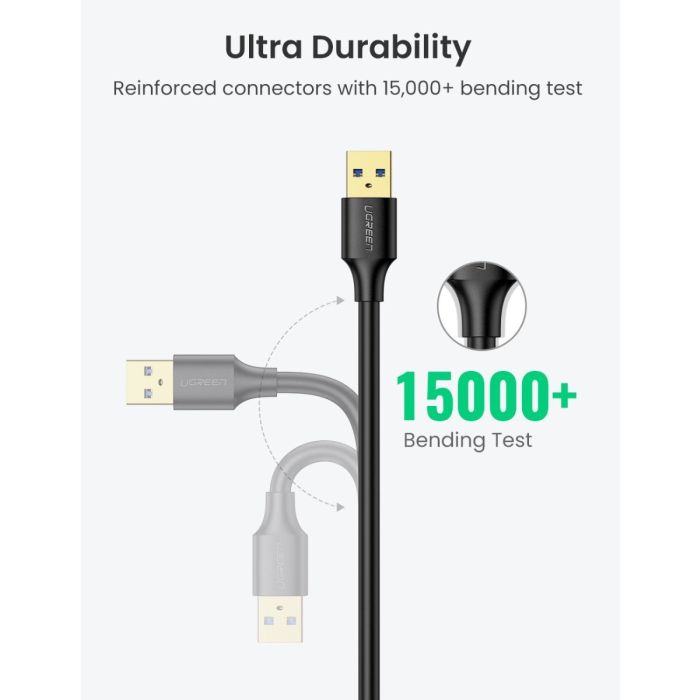 Ugreen US129 USB kabl M/F 3.0 0.5m crni