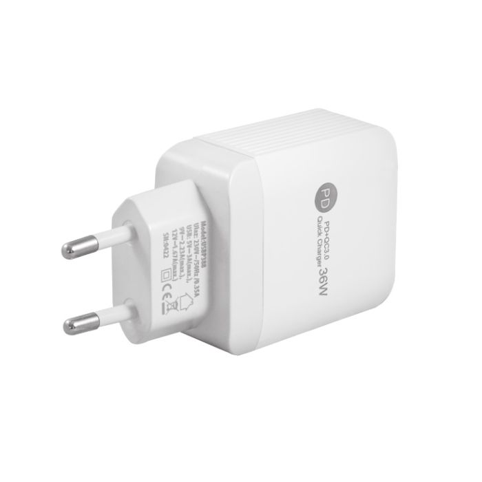 Prosto brzi punjač 38W (PD USB-C + QC USB-C + 2 USB-A)