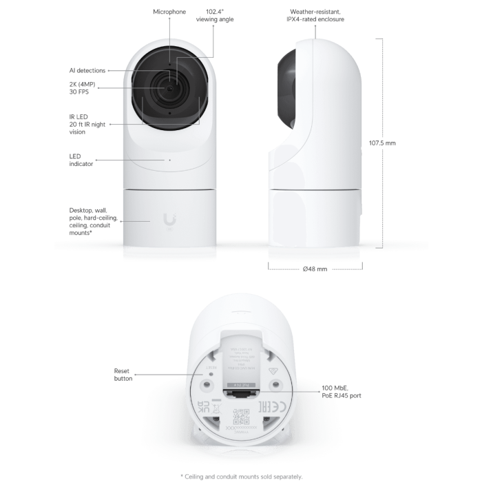 UBIQUITI IP kamera sa mikrofonom 4Mpix UVC-G5-FLEX