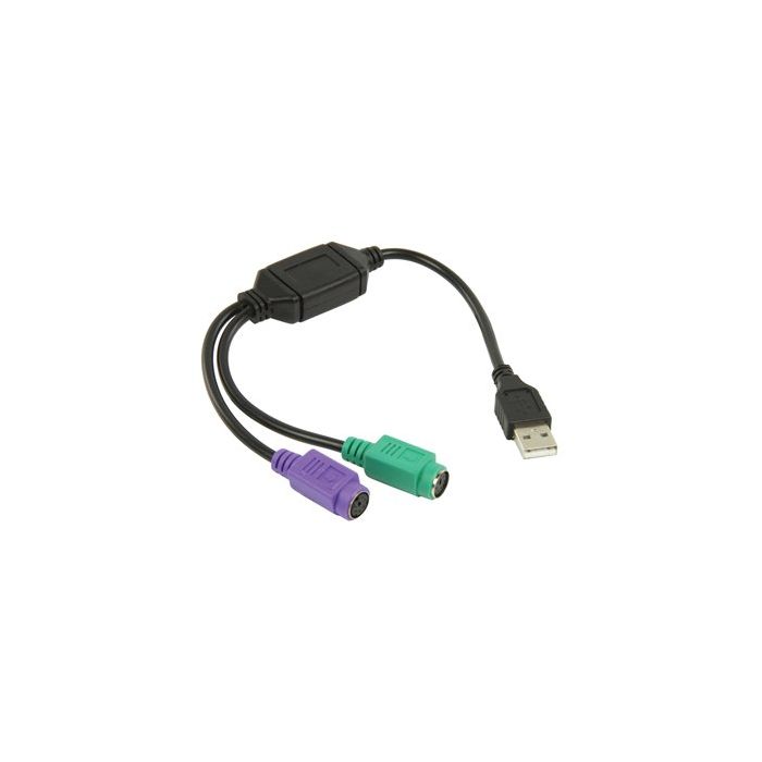 Adapter USB A m - 2x PS/2 f