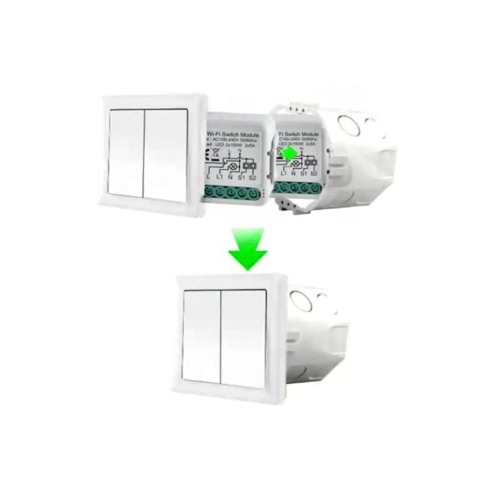 Tuya Wi-Fi smart prekidač-modul 16A WFM-S08/ACDC