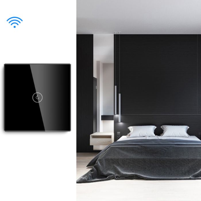 Tuya WiFi smart prekidač za svetlo, sa N provodnikom 5A WFPS-N01/BK