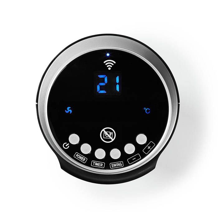 Nedis Wi-Fi Smart Tower Fan Heater Thermostat 1200 & 2000W (crni)