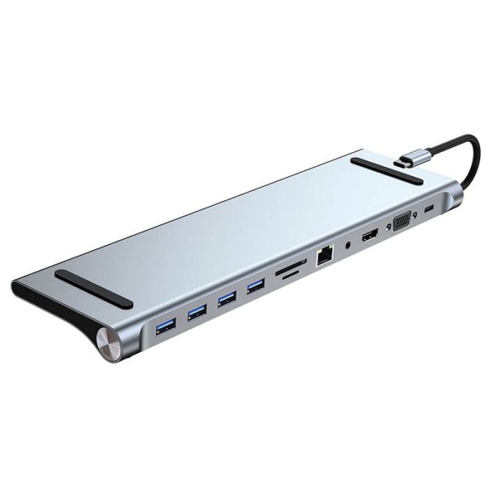 USB Multiport Hub sa 4x USB-A, SD, LAN, 3.5mm, HDMI, VGA, USB-C portovima MOYE Connect X11