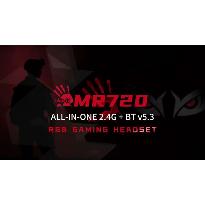MR720 RGB Wireless Gaming Headset (Black Edition) | 60H Battery, M.O.C.I. Audio, Dual Mode