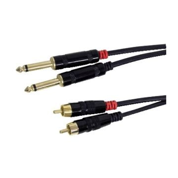 Audio kabl 2x 6.3mm M mono- 2x RCA M 5m