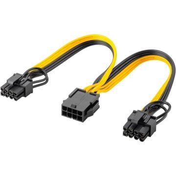 Goobay Y-adapter 8-pin F - 2x 6+2-pin M