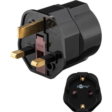 Goobay putni adapter Šuko-UK (crni)
