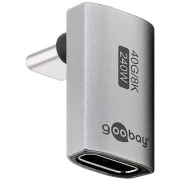 Goobay adapter USB-C 4.0 m-f po uglom Long