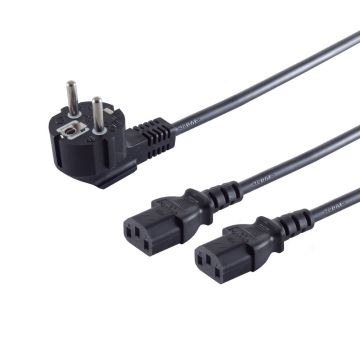 Schuko - C13 Y-kabl za napajanje 1,8 m, 3x1,5 mm²