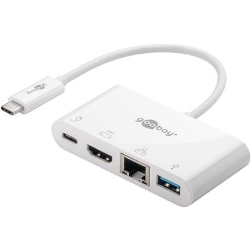 USB-C multiport adapter USB A, PD, Ethernet i HDMI Goobay