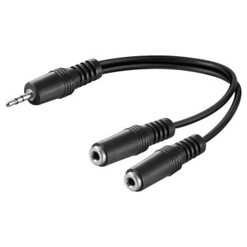 Adapter 3.5mm STm - 2x 3.5mm STf 20cm