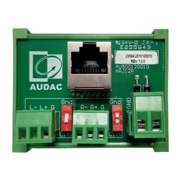 Audac ARJ12P - Junction box RJ45 na 2x 3-pin terminal blok