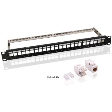 Goobay Patch panel sa 24 porta i Cat6 UTP priključcima