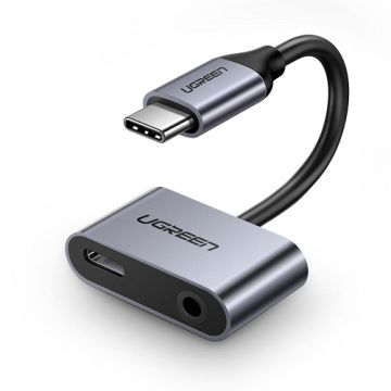 Ugreen USB-C m - 3.5mm f + USB-C f adapter