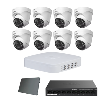 Dahua IP komplet 8 turret kamere 4Mpix