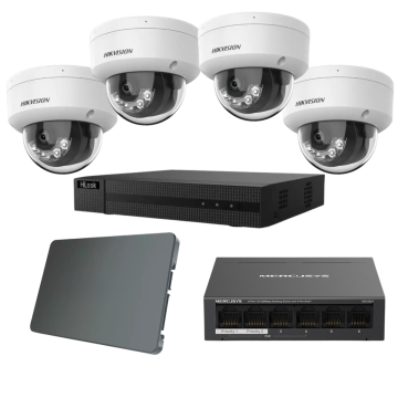 HikVision komplet 4 IP antivandal turret kamere 4Mpix