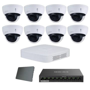 Dahua IP komplet 8 antivandal kamera 2Mpix
