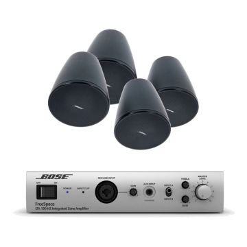 BOSE DesignMax komplet ozvučenja: 4× viseći zvučnik DM5P, integrisano pojačalo IZA190-HZ