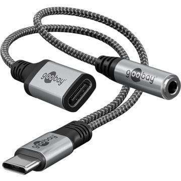 Goobay USB-C m - 3.5mm AUX + USB-C f adapter