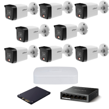 Dahua IP komplet 8 Full-Color bullet kamera 6Mpix