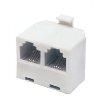 Telefonski razdelnik adapter 1x RJ11 m - 2x RJ11 f TS16-2/WH