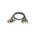 Set audio kablova 6 boja 6.3mm mono M-M 6m