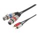 Audio kabl 2x XLR f- 2x RCA m 3m