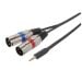 Audio kabal 2x XLR m - 3.5mm m stereo 1m