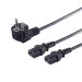 Schuko - C13 Y-kabl za napajanje 1,8 m, 3x1,5 mm²