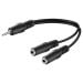 Adapter 3.5mm STm - 2x 3.5mm STf 20cm